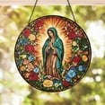 thumbnail image 2 of Mexican Mom Stained Glass Suncatcher, Lady Of Guadalupe Gemstone Flower Window Hanging Decor, Latina Mexican Sun Catcher, Gift for Mom 1893383285 7085, 2 of 3