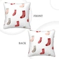thumbnail image 3 of Square Throw Pillow Covers with Core, Colorful Christmas Socks Pillows for Sofa Beds, 20"x20", 3 of 9