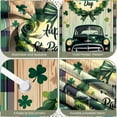 thumbnail image 4 of Green Themed St Patrick's Day Banner Clover Pattern Rainbow Backdrop Vintage Truck Design Shamrock Decor Luck Themed Display for St Patrick's Day Celebration Festival Indoor Decoration, 4 of 9