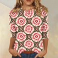 thumbnail image 2 of JULMCOMO Breast Cancer Shirts for Women Crew Neck 3/4 Sleeve Breast Cancer Awareness Casual Pink Ribbon Graphic Tees Loose Cute Print T-Shirts Hot Pink L, 2 of 5