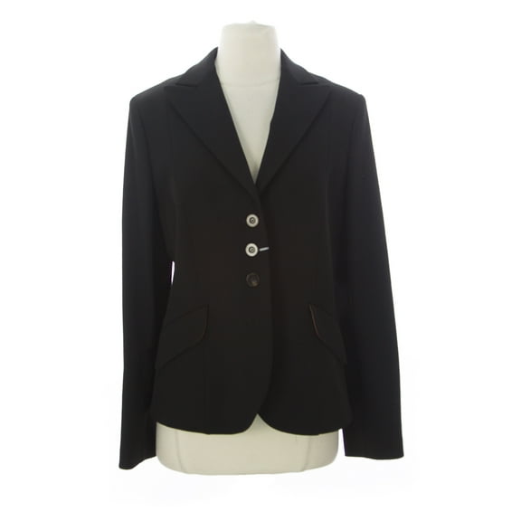 METRADAMO Women's Three Button Wool Blazer IT 48 Black