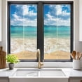 thumbnail image 2 of Ocean Beach Window Privacy Film, Blue Sky Waves Sand Horizon Shore Summer Static Cling UV Sun Blocking Heat Control Window Tint Day and Night, Non-Adhesive One Way Windows Privacy Cover 17.7''x39.3'', 2 of 7