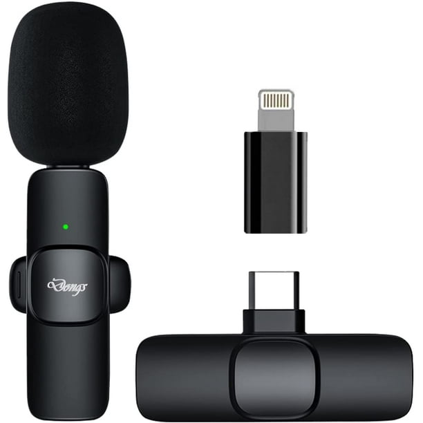 Acheter Microphone Lavalier sans fil, enregistrement Audio et vidéo  Portable, Mini micro pour iPhone, Android, téléphone de jeu, micro,  réduction du bruit, Plug-and-Play