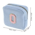 thumbnail image 2 of Unique Bargains 1 Pc Letter O Pattern Makeup Bag for Travel Blue Corduroy, 2 of 6