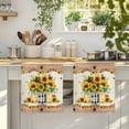 thumbnail image 4 of Sunflower Vintage Kitchen Towels Set of 2, Farmhouse Floral Botanical Brown Wooden Soft Microfiber Dish Towels, Absorbent Washable Dishcloths for Kitchen Cleaning, Drying Dishes, 18x28 Inches, 4 of 9