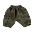 thumbnail image 3 of Baby Girl Pants Kids Breathable Slim Quarter Pants Casual Unisex Dark Green 6-12 Months, 3 of 6