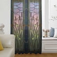 thumbnail image 6 of Stained Glass Sheer Curtains 54 Inches Long, Vintage Abstract Botanical Plant Light Filering Curtains, Breathable Simi Curtain Privacy Drapes for Kitchen Bathroom Lightweight Small Window Treatment, 6 of 9