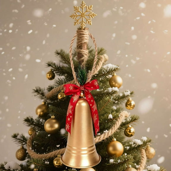 Deago Gold Christmas Bells Wall Tree Hanging Ornament Door Metal Jingle Bells for Christmas Holiday Decoration