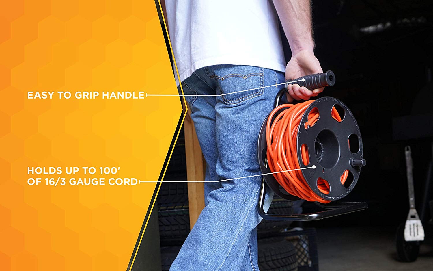 Woods 22849 Metal Extension Cord Storage Reel