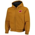 thumbnail image 2 of Men's Dunbrooke Tan Wisconsin Badgers Dakota Full-Zip Hoodie, 2 of 4