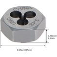 thumbnail image 2 of HUGFEGWE Hex Rethreading Die, UNC 3-48 Carbon Steel Thread Die, Hex Rethreading Die Machine Thread Die, Hexagon Taper Pipe, 2 Pcs CJB91-22843, 2 of 6