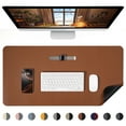 thumbnail image 2 of NOSTHEART Leather Desk Pad Protector ,Mouse Pad,Office Desk Mat, Non-Slip PU Leather Desk Blotter,Laptop Desk Pad,Waterproof Desk Writing Pad for Office and Home (23.6" x 13.2", Brown & Black), 2 of 7