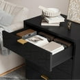 thumbnail image 6 of Ataucjin Black Dresser, 4 Drawer Dresser for Bedroom, Wood Dresser＆Chest of Drawers, Modern Dressers with Gold Metal Handles for Living Room, Hallway, Entryway, 6 of 7