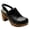 Black, variant on Women Slingback Clogs Wooden Block Heel Closed Round Toe Platform Studded Mules Buckle Strap Vintage Dress Slide Sandals Size 7.5 Black