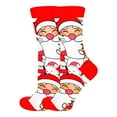 thumbnail image 2 of Christmas Socks Cartoon Dance Santa Snowman Mid Calf Socks Tree Warm Cozy Funky Comfortable Colorful Novelty Crew Socks for Women White, 2 of 4