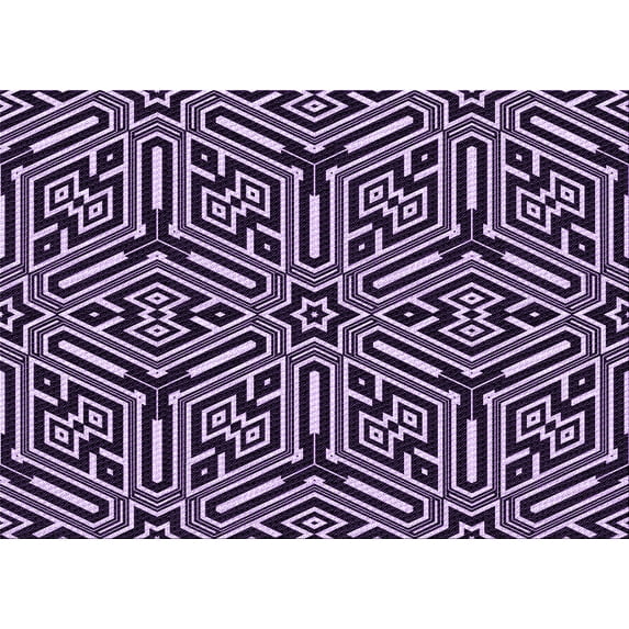 Ahgly Company Indoor Rectangle Patterned Bright Lilac Purple Area Rugs, 2' x 5'