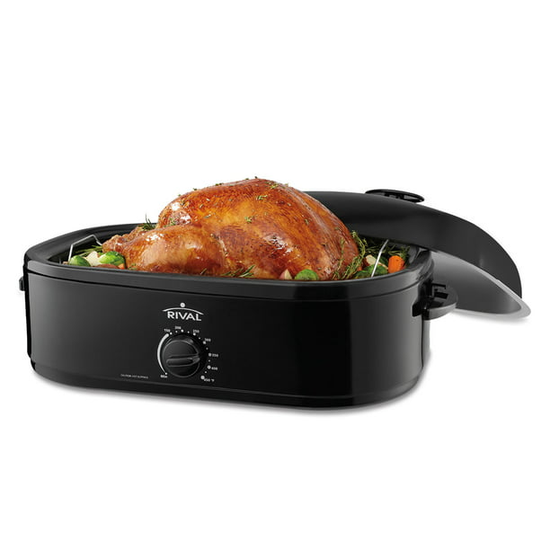 Rival 20 Pound 14 Quart Turkey Roaster Oven with High-Dome Lid ...