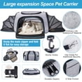 thumbnail image 4 of Porta mascotas Siivton aprobado por aerolíneas con cuatro costados suaves expandibles forro polar para gatos cachorros y perros pequeños, 4 of 5