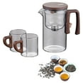 thumbnail image 2 of HAOMONZEN Water Separation Glass Teapot with Wooden Handle Teapot Glass Teapot with Infuser Magical Teapot Glass Glass Teapot with Strainer Filter Teapot with Infusers Deals Today 2024, 2 of 9
