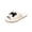 White, variant on Fuzzy Slippers for Women Open Toe Corduroy Slides Cute Cat Embroidery Scalloped Edge House Shoes Soft Plush Fleece Lined Indoor Anti-Slip Rubber Sole Bedroom Loungewear
