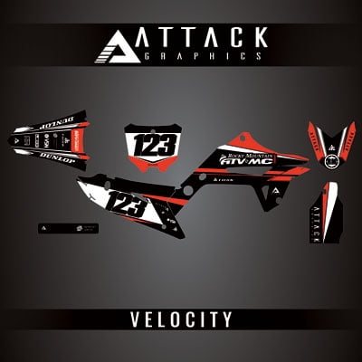 Attack Graphics Custom Velocity Complete Bike Restyle Graphics Kit 2022 Restyling Kit for Honda CR125R 2006