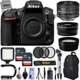 thumbnail image 1 of Nikon D810 36.3MP 1080P DSLR Camera w/ Wi-Fi & GPS Ready - 7 fps + 3 Lens - 21 to 100mm - 64GB- 30PC Kit - Nikon 50mm 1.8D - Opteka 2.2x Telephoto - Opteka 0.43x Wide/Macro, 1 of 11
