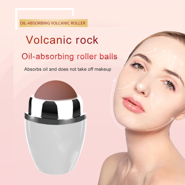 onlyliua Buscador de Regalos Rodillo para Eliminar La Grasa Facial, Extraíble y Portátil, Perlas Absorbentes Volcánicas