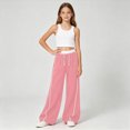 thumbnail image 4 of Gibobby Little Girls' Sweatpants Straight Wide Leg Kids Drawstring Casual Joggers 6t 7t 8t 9t 10t 12t Teen Loose Athletic Pants with Pockets Girls Wimnter Pants(10-11T,Pink), 4 of 6