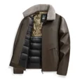 thumbnail image 2 of Chaqueta de invierno para hombre, chaqueta de cuero, forro de plumón de pato, abrigo calefaccionado, resistente al viento, ropa de diseñador, ligera, rellena y gruesa, 2 of 5