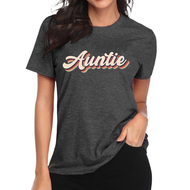 T-Shirt Femme Imprimé Cœur Mignon Hauts Décontractés Manches Courtes Vacances Gris P
