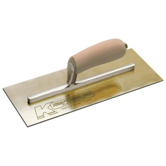 Kraft Tools PL454 11"x4-1/2" Golden Stainless Steel Trowel w/Camel Back Wood Handle