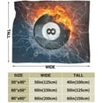 thumbnail image 3 of American Football Ball in Fire and Water Throw Blanket Ultra Soft Warm All Season Decorative Fleece Blankets for Bed Chair Car Sofa Couch Bedroom 50"X40", 3 of 5