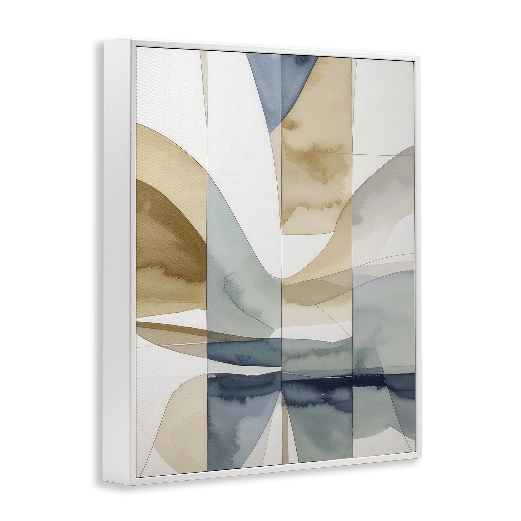 Stupell Industries Geographic Fluid Abstraction White Framed Giclee Art, design by Alonza Saunders