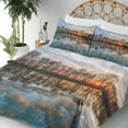 thumbnail image 3 of Ambesonne Colorful Fitted & Top Sheet Set with Shams, Boho Sunset, Multicolor, 3 of 5