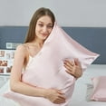 thumbnail image 5 of 20*30 Inch Satin Pillow cases - Soft Imitation Silk Pillow Covers (Set of 2) for Ultimate Comfort, 5 of 6