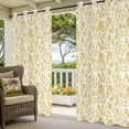 thumbnail image 2 of Outdoor Curtains for Patio Waterproof Yellow Floral Branch Indoor/Outdoor Curtain Tiebacks Vintage Flower Thread Privacy Sun Block Grommet Drapes for Pergolas Gazebo Porch 2 Panel 54x108 Inch, 2 of 9