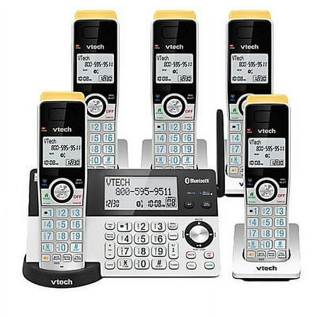 Vtech 5-Handset Cordless Phone with Super Long Range, Bluetooth Connect to Cell, Smart Call Blocker and Answering System