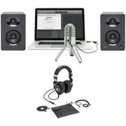 Samson Podcast Podcasting Microphone+Z45 Headphones+Pair Monitor Speakers