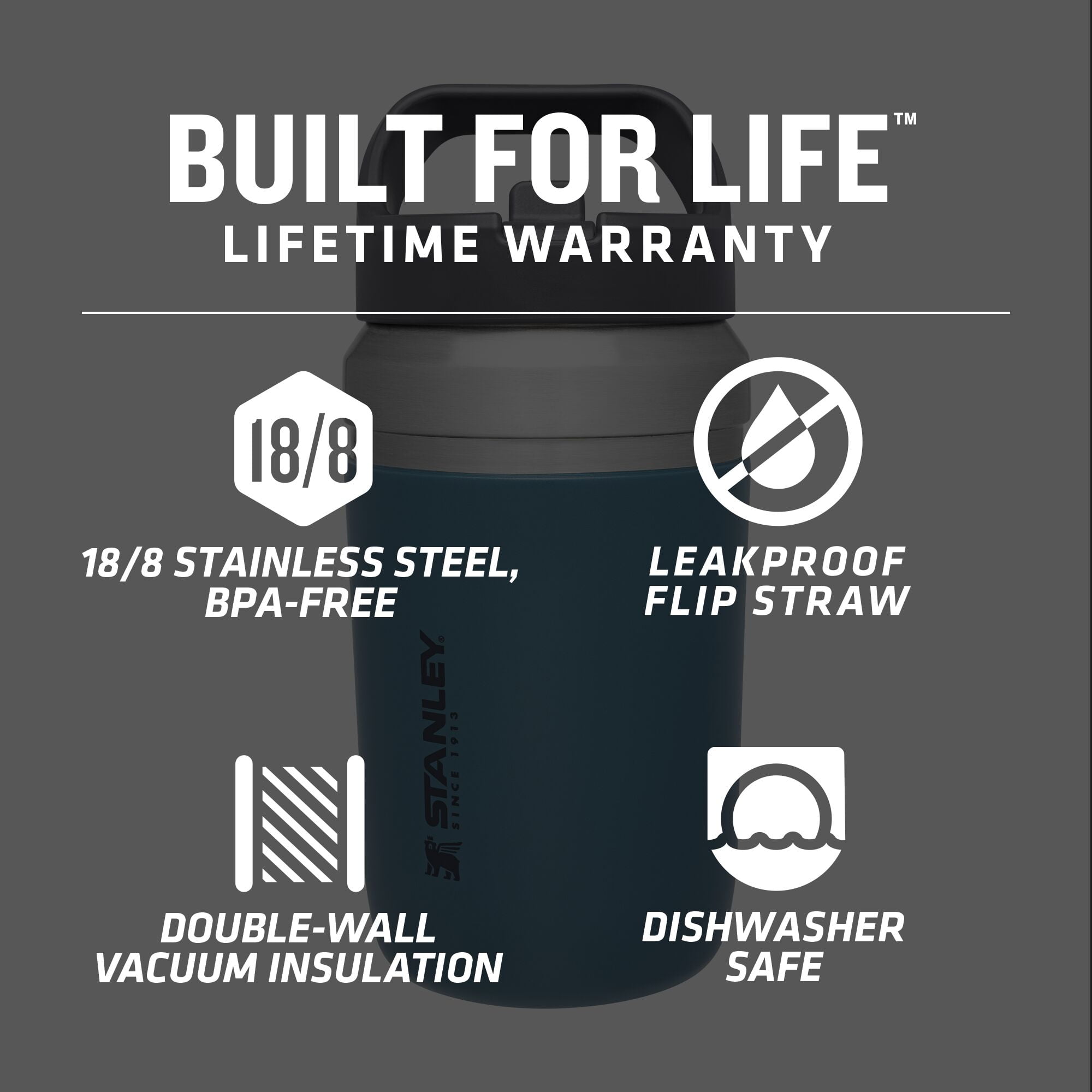 Stanley GO Iceflow Stainless Steel Vacuum Insulated Beverage Jug, 40 oz