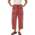 thumbnail image 4 of BUIGTTKLOP Capri Sweatpants for Women Drawstring High Waisted Cropped Pants Baggy Sweat Lounge Capris, 4 of 6