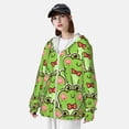 thumbnail image 4 of Pofeuu Cute Green Frog Print Sun Protection Outdoor Lightweight Full Zip UV Cooling Hoodie Long Sleeve Summer Clothing for Outdoor Hiking-Medium, 4 of 5