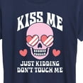 thumbnail image 3 of Instant Message - Valentine's Day Kiss Me Just Kidding - Women's Short Sleeve Graphic T-Shirt, 3 of 6