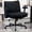 Black, variant on Criss Cross Desk Chair with Wheels and Flip Arms, Thick Padded Wide Seat Office Chair, Fabric Cross Legged Office Chair for Home Office, Mid Back Swivel Makeup Vanity Chair
