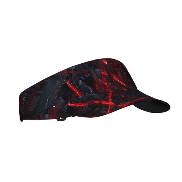 Fotbe Cyberpunk Cityscape Lights Visera Deportiva con Diseño, Gorra Abierta Ajustable de Algodón para Mujer y Hombre