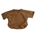 thumbnail image 1 of Zpanxa T-Shirts pour Garçons Couleur Unie Été Mince Manches Courtes Décontracté Col Rond Haut en Coton 5 Ans, 1 of 7