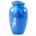 thumbnail image 4 of 10" Aluminum Metal Cremation Urn for Cremated Human Ash Remains Storage | Beautiful Artwork Printed Funeral Pot & Cremation Jar (Feathered Blue), 4 of 4