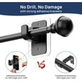 thumbnail image 2 of No Drill Curtain Rods for Window 28 to 60 Inches, 5/8 Inch Diameter Renter Friendly Drapery Rod with Adhesive Brackets without Drilling, Adjustable from 27 to 65 Inches, Black, 2 of 6