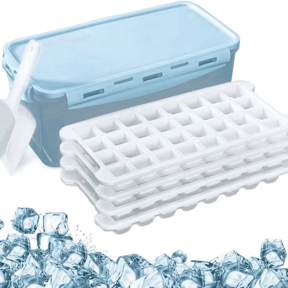 Ice Cube Trays,  4 Pieces Ice Cube Molds Round Big Ice Balls Square Diamond Ice Cube Trays, Blue