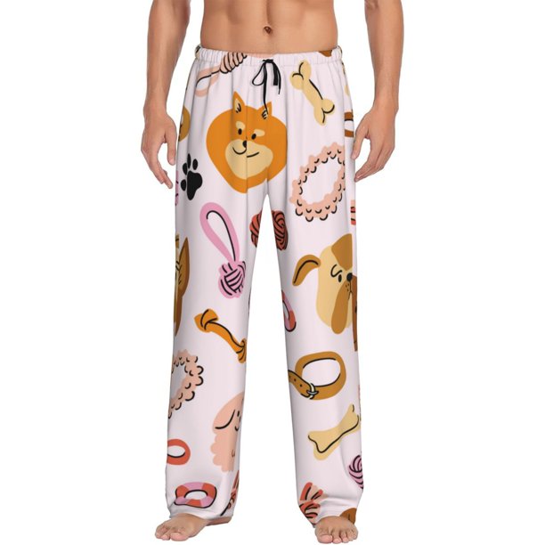 Balery Cute Dog Pantalones de pijama para hombre, pijama ultraligero, pantalón de descanso-3X-Large