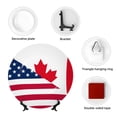 thumbnail image 4 of Honeii USA Canada Flag Print Elegant Bone China Decorative Plate, Porcelain Plate,Art Crafts,Ceramic Ornaments for Home Office Wall Decor-10in, 4 of 6
